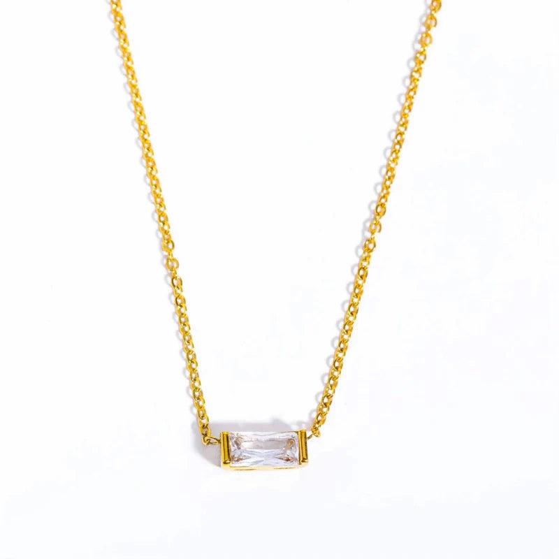 Necklace with Fine Colored Birthstone Pendant