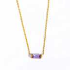 Necklace with Fine Colored Birthstone Pendant