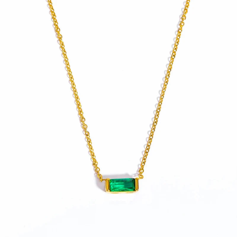 Necklace with Fine Colored Birthstone Pendant