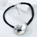 Necklace with Large Silver Snail Shell Pendant