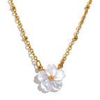 Necklace with Pretty White Flower Pendant