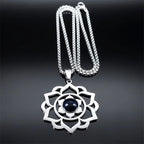 Necklace with Pretty Lotus Flower Pendant