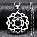 Necklace with Pretty Lotus Flower Pendant