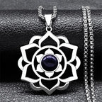 Necklace with Pretty Lotus Flower Pendant