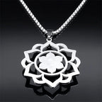 Necklace with Pretty Lotus Flower Pendant