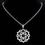 Necklace with Pretty Lotus Flower Pendant