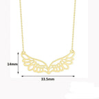 Necklace with large angel wings pendant