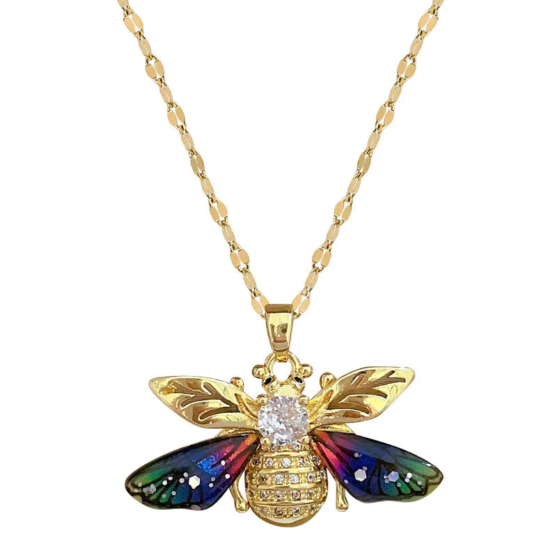 Necklace with bee pendant