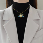 Necklace with bee pendant