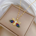 Necklace with bee pendant
