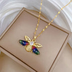 Necklace with bee pendant