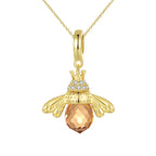 Necklace with bee pendant for women, gold