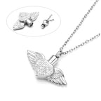 Urn necklace with angel wing pendant