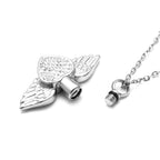 Urn necklace with angel wing pendant