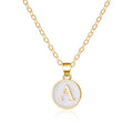 White initial pendant necklace a