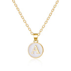 White initial pendant necklace a