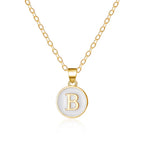 White initial pendant necklace b