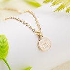 White initial pendant necklace h