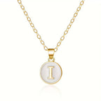 Necklace with white initial letter pendant