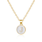 White initial pendant necklace j