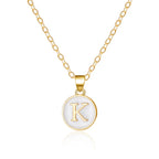 White initial pendant necklace k