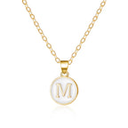 White initial pendant necklace m
