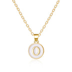 White initial pendant necklace o