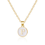 White initial pendant necklace p