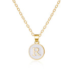 White initial pendant necklace r