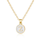 White initial pendant necklace z