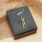 Necklace with Men's Love Hug Pendant Silver