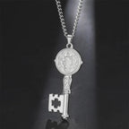 Necklace with silver Catholic key pendant