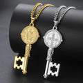 Necklace with gold Catholic key pendant
