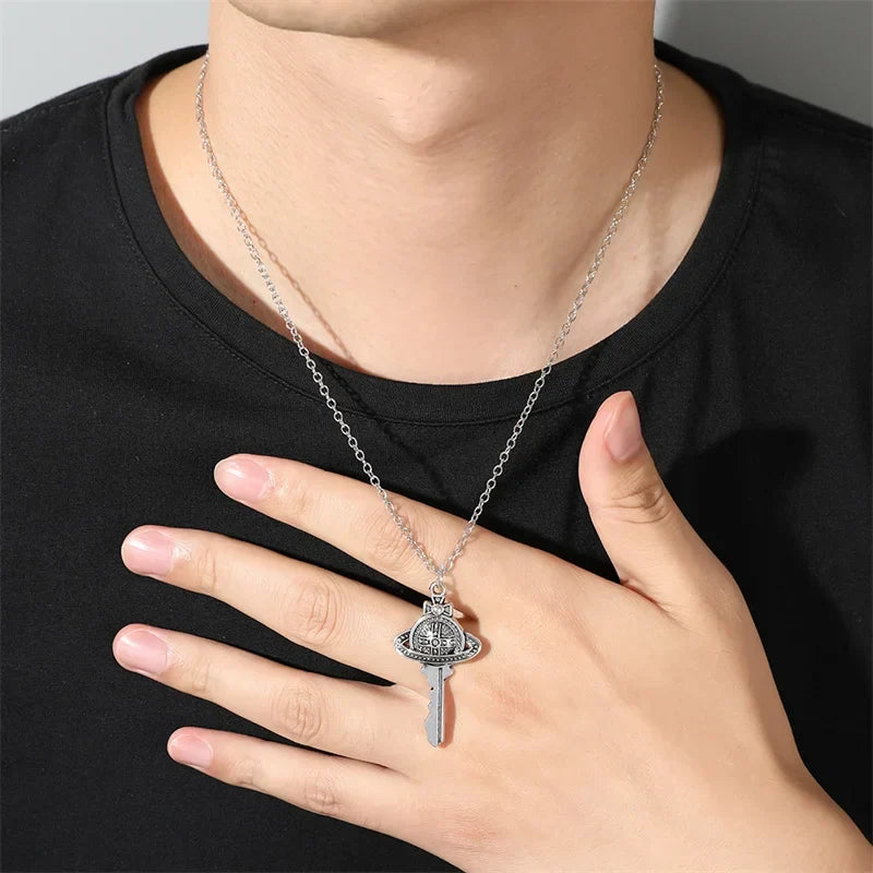 Necklace with a universe key pendant