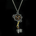 Necklace with gear key pendant