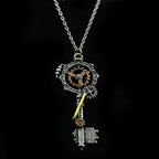 Necklace with gear key pendant
