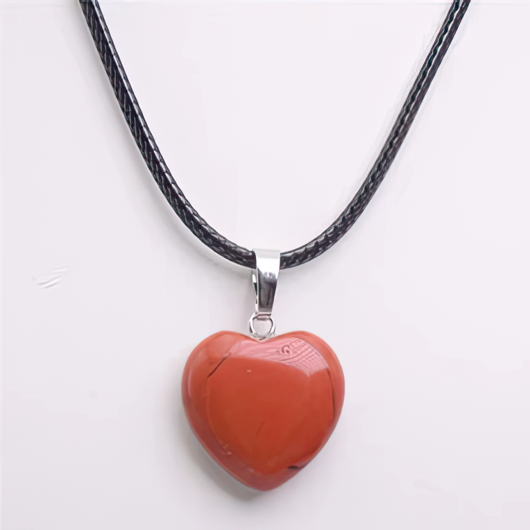 Necklace with Natural Stone Heart Pendant