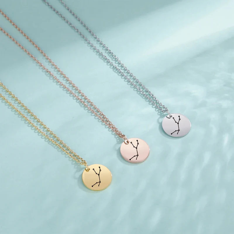 Necklace with Zodiac Sign Constellation Pendant