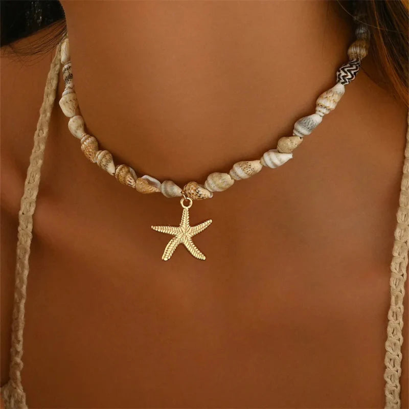 Necklace with Starfish Shell Pendant