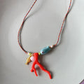 Necklace with Coral and Goldfish Pendant