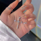 Necklace with Cross Pendant in Zircon