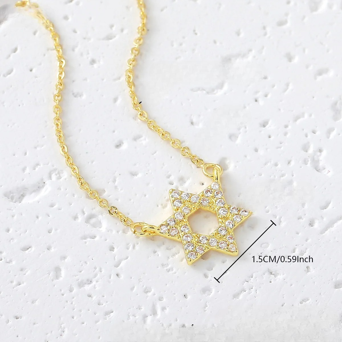 Necklace with a rhinestone Star of David pendant, Jewish symbol