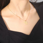 Necklace with Hebrew letter Chai pendant, Jewish symbol of life, gold