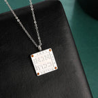 Necklace with Jewish prayer pendant in Hebrew letters Ana b'Koach silver