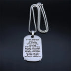 Necklace with Mezuzah Jewish prayer pendant in Hebrew letters silver