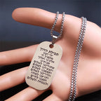 Necklace with Mezuzah Jewish prayer pendant in Hebrew letters silver