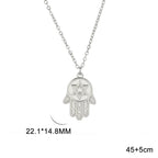 Necklace with protective pendant featuring the Star of David and Hamsa in silver