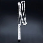 Necklace with Mezuzah protection pendant and Hebrew letters, Jewish, silver