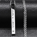 Necklace with Mezuzah protection pendant and Hebrew letters, Jewish, silver