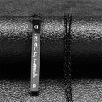 Necklace with Mezuzah protection pendant and Hebrew letters, Jewish, black